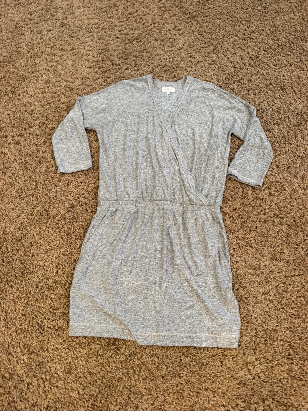 Lou & Grey Heather Gray cross-Front Knit dress